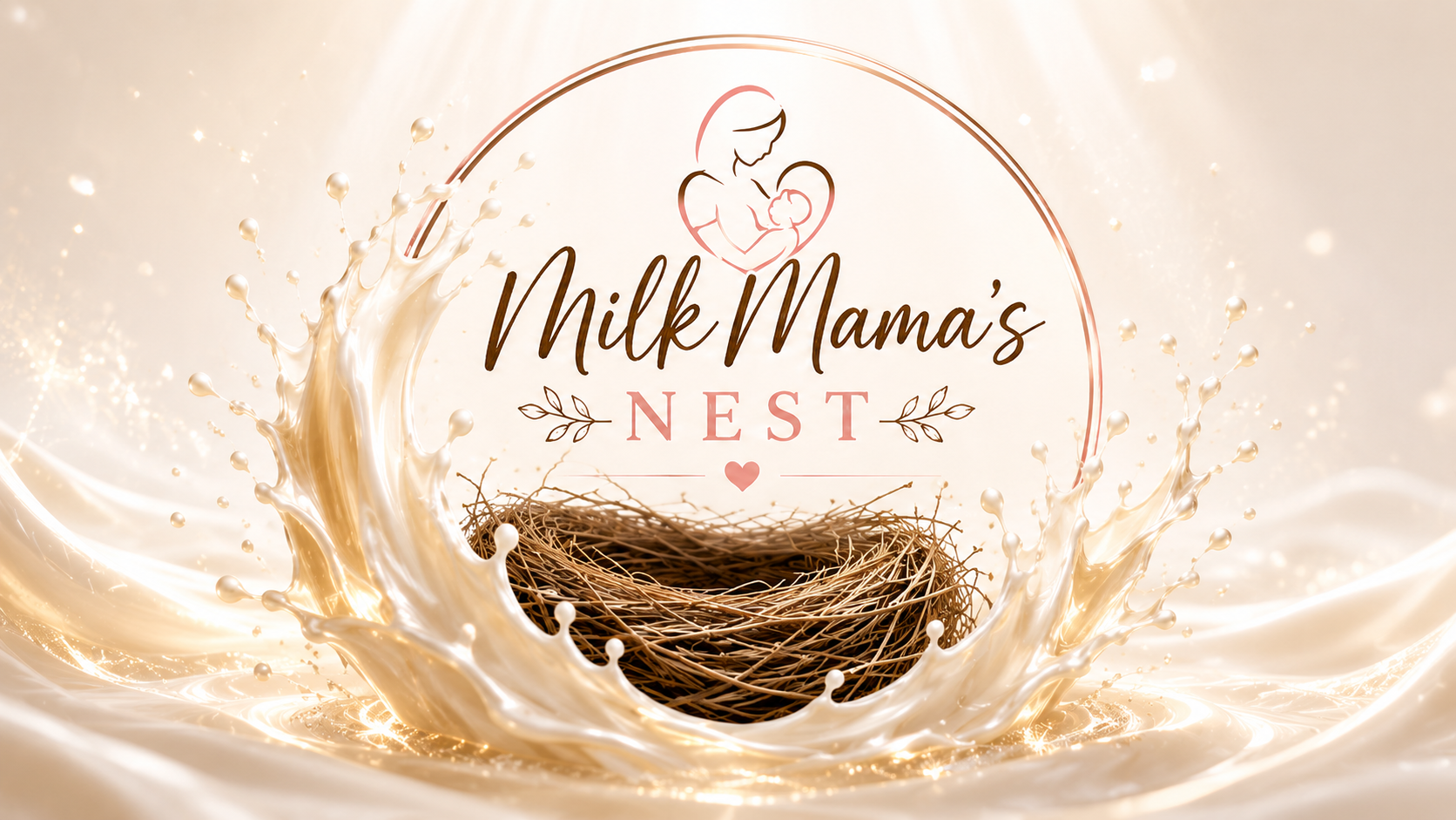 Milk Mamas Nest logo with a mother, baby, and nest